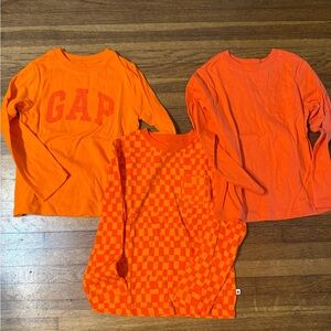 GAP Kids Orange Long Sleeve Shirts - Set of 3